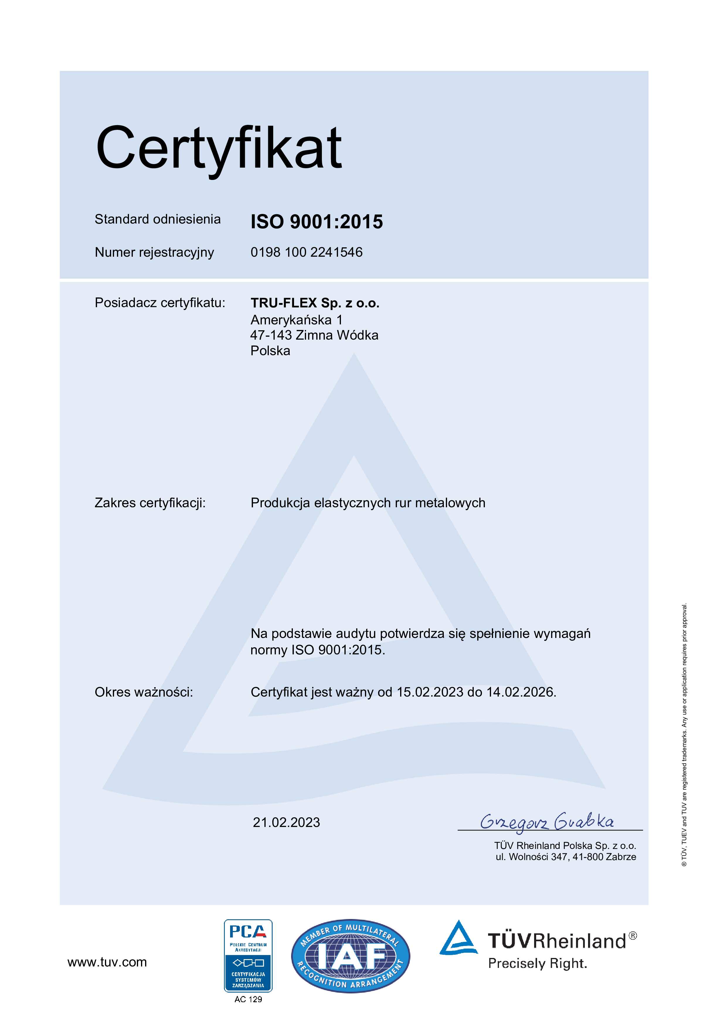 ISO 9001 Certification